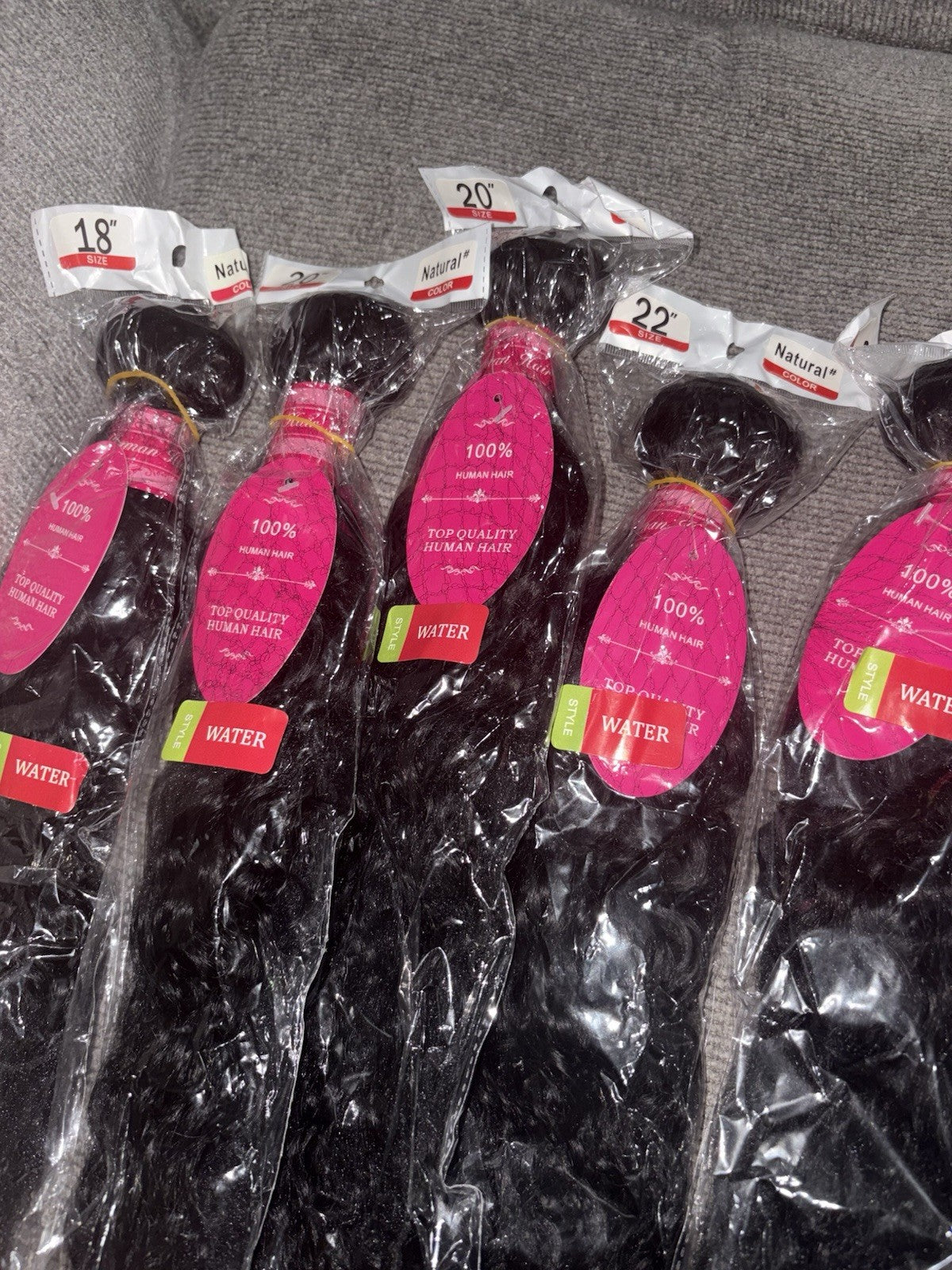 4 Bundles of 100% Water Wave Human Hair Extensions 18”-24” Available