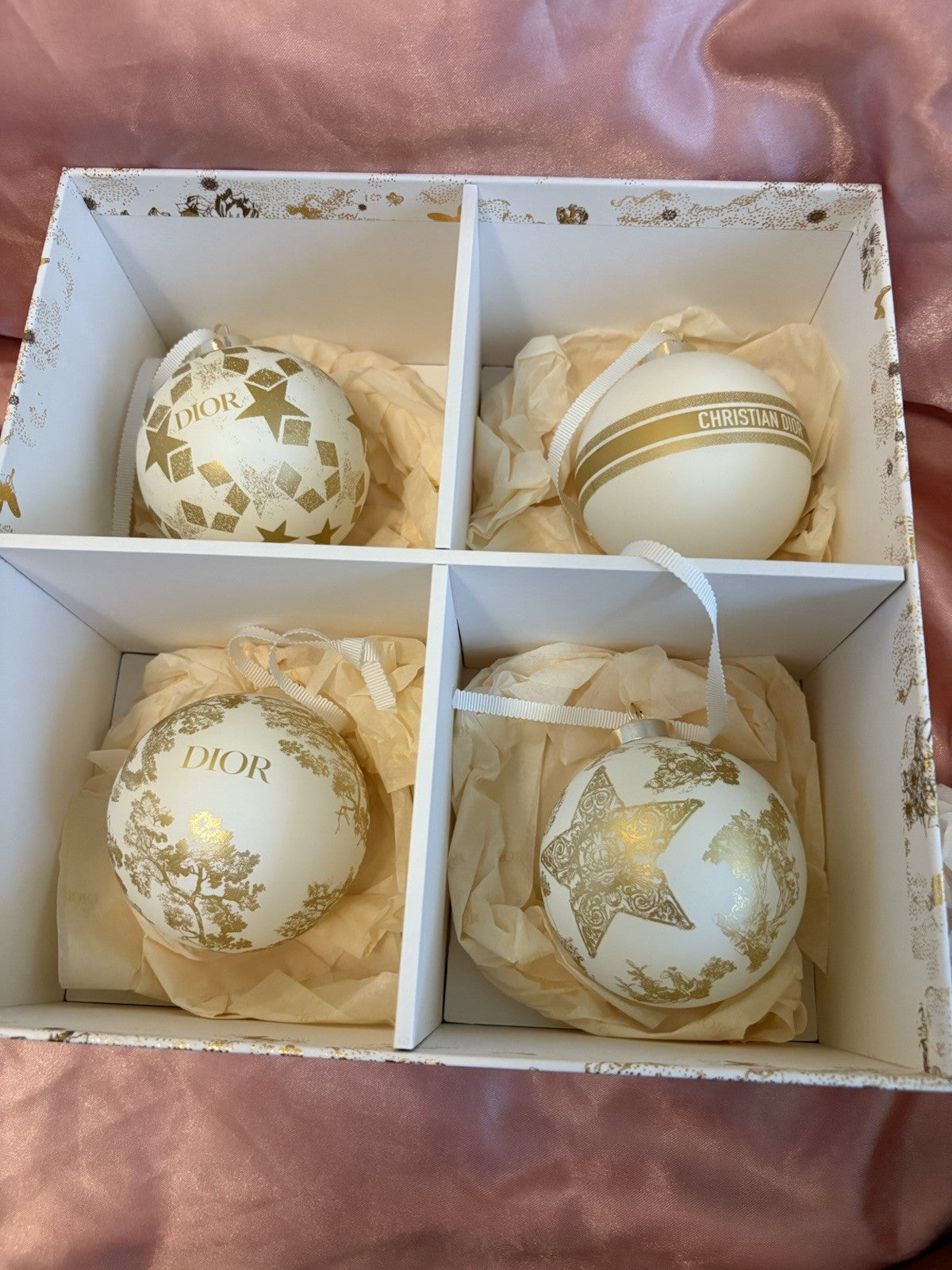 Limited Edition Christian Dior 4 Mythical Star Christmas Ornaments-New In Box