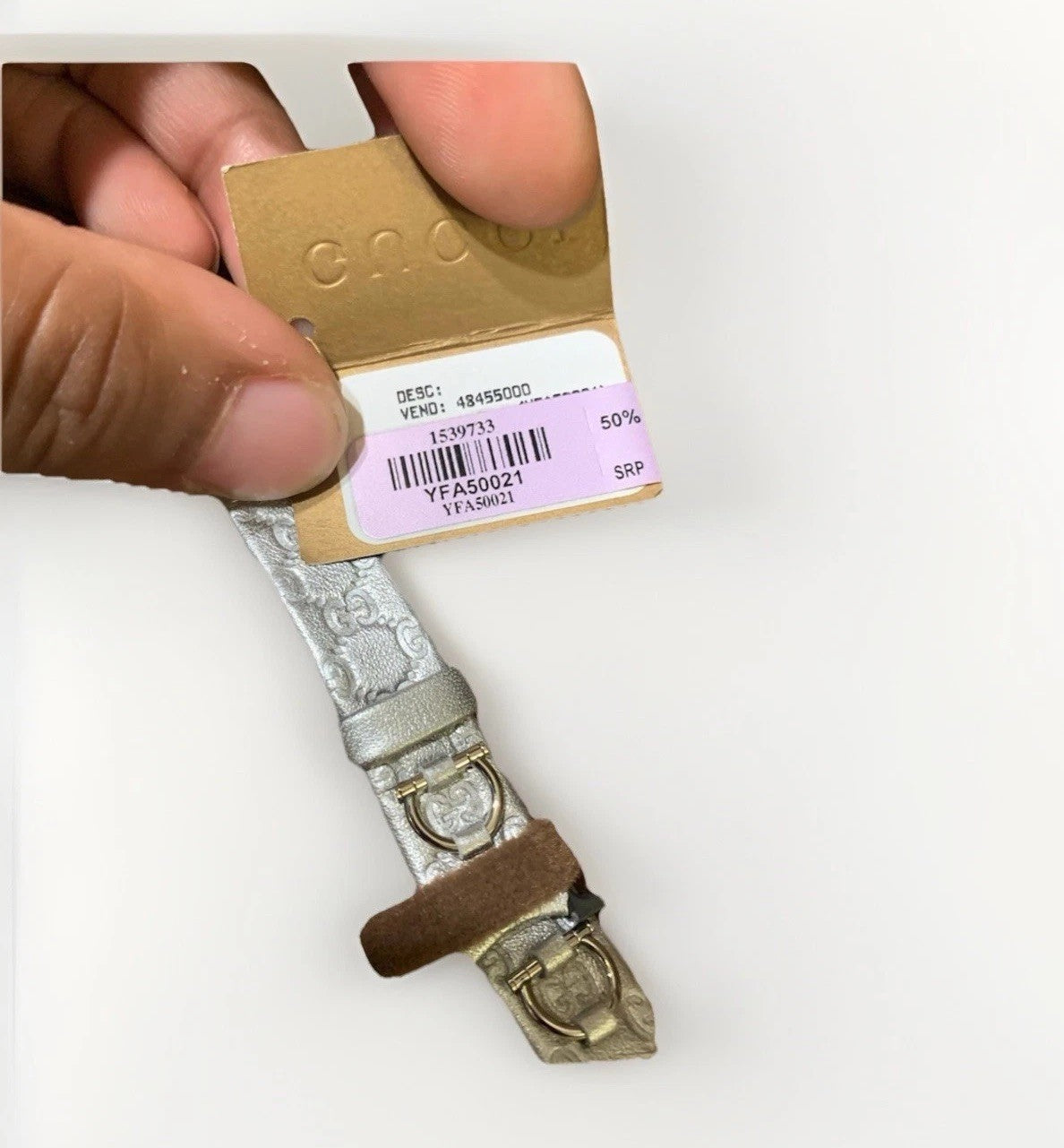 Authenticated Silver Gucci U Play Watch Band & Bezel Kit YFA50021- NWT