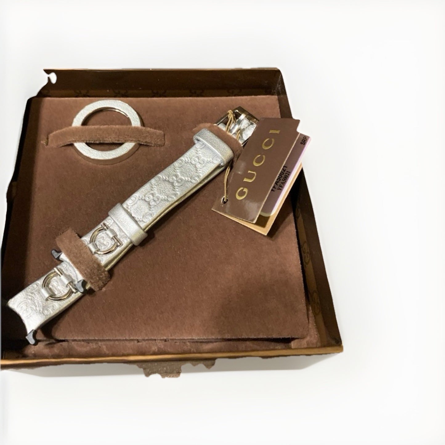 Authenticated Silver Gucci U Play Watch Band & Bezel Kit YFA50021- NWT