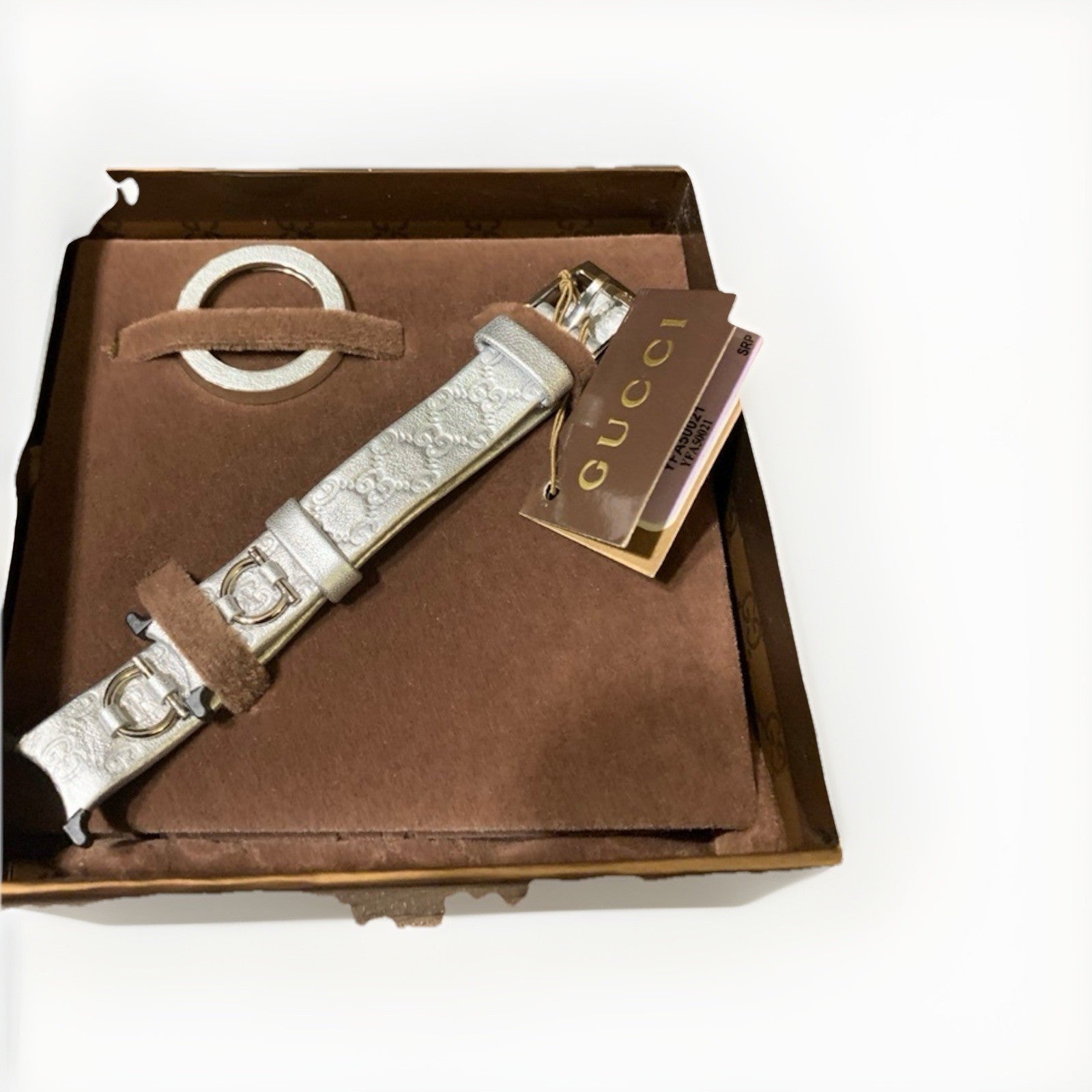 Authenticated Silver Gucci U Play Watch Band & Bezel Kit YFA50021- NWT