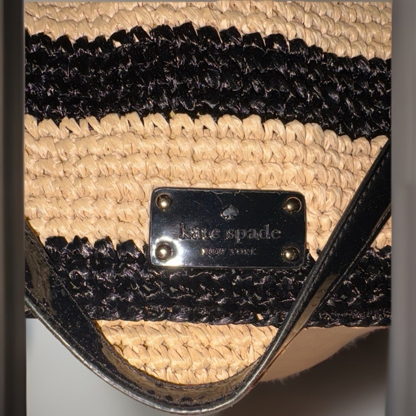 NEW WITH TAG- Kate Spade Tasha Brighton Pier Striped Woven Straw Bag WKRU1562