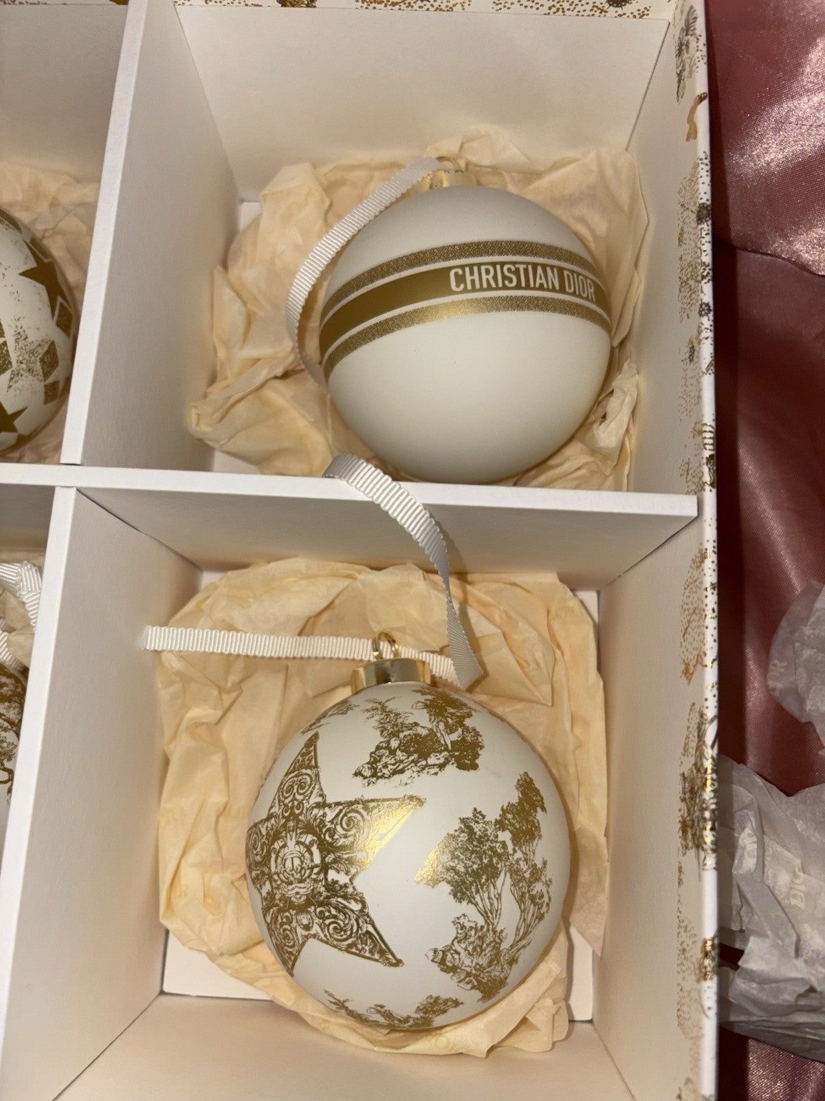 Limited Edition Christian Dior 4 Mythical Star Christmas Ornaments-New In Box