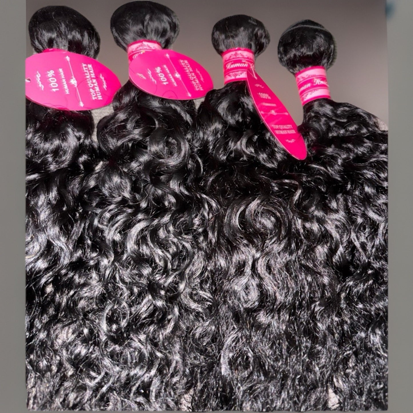 4 Bundles of 100% Water Wave Human Hair Extensions 18”-24” Available