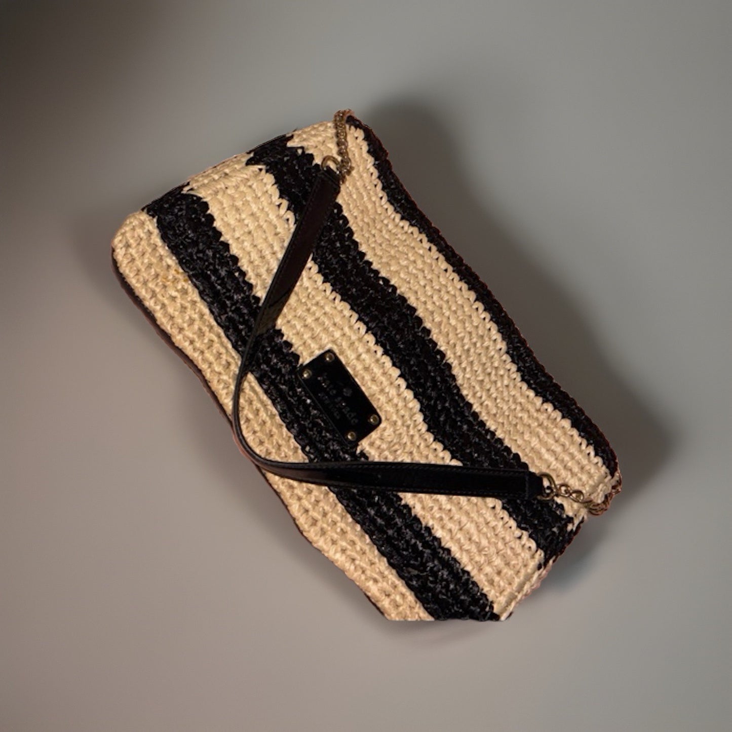 NEW WITH TAG- Kate Spade Tasha Brighton Pier Striped Woven Straw Bag WKRU1562