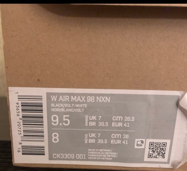 Size 9.5 - Nike Women's Air Max 98 Nxn Olivia Kim No Cover-NIB⭐️⭐️