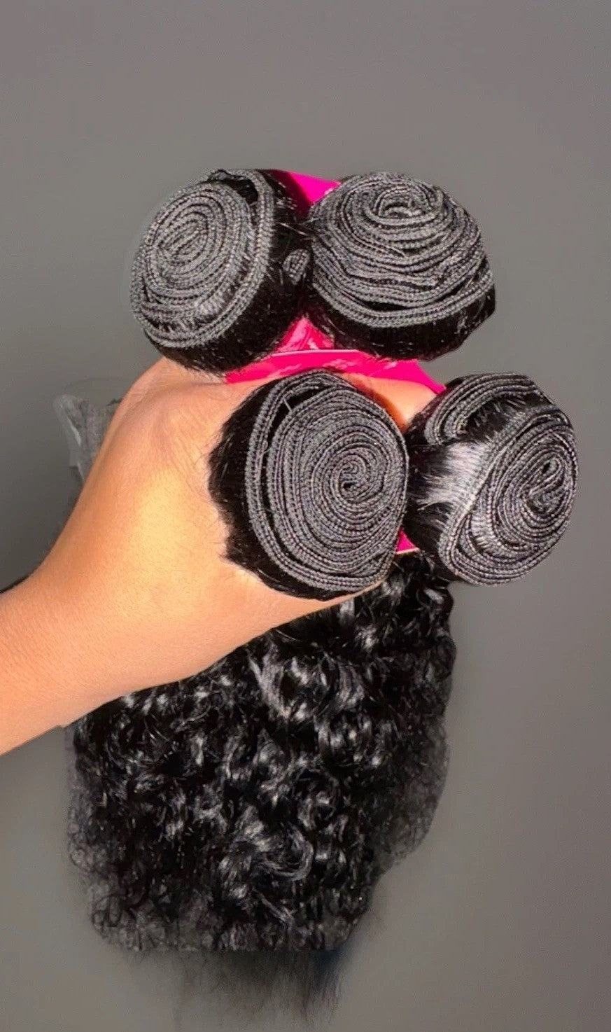 3-5 Bundles of 100% Water Wave Human Hair Extensions 18”-22”