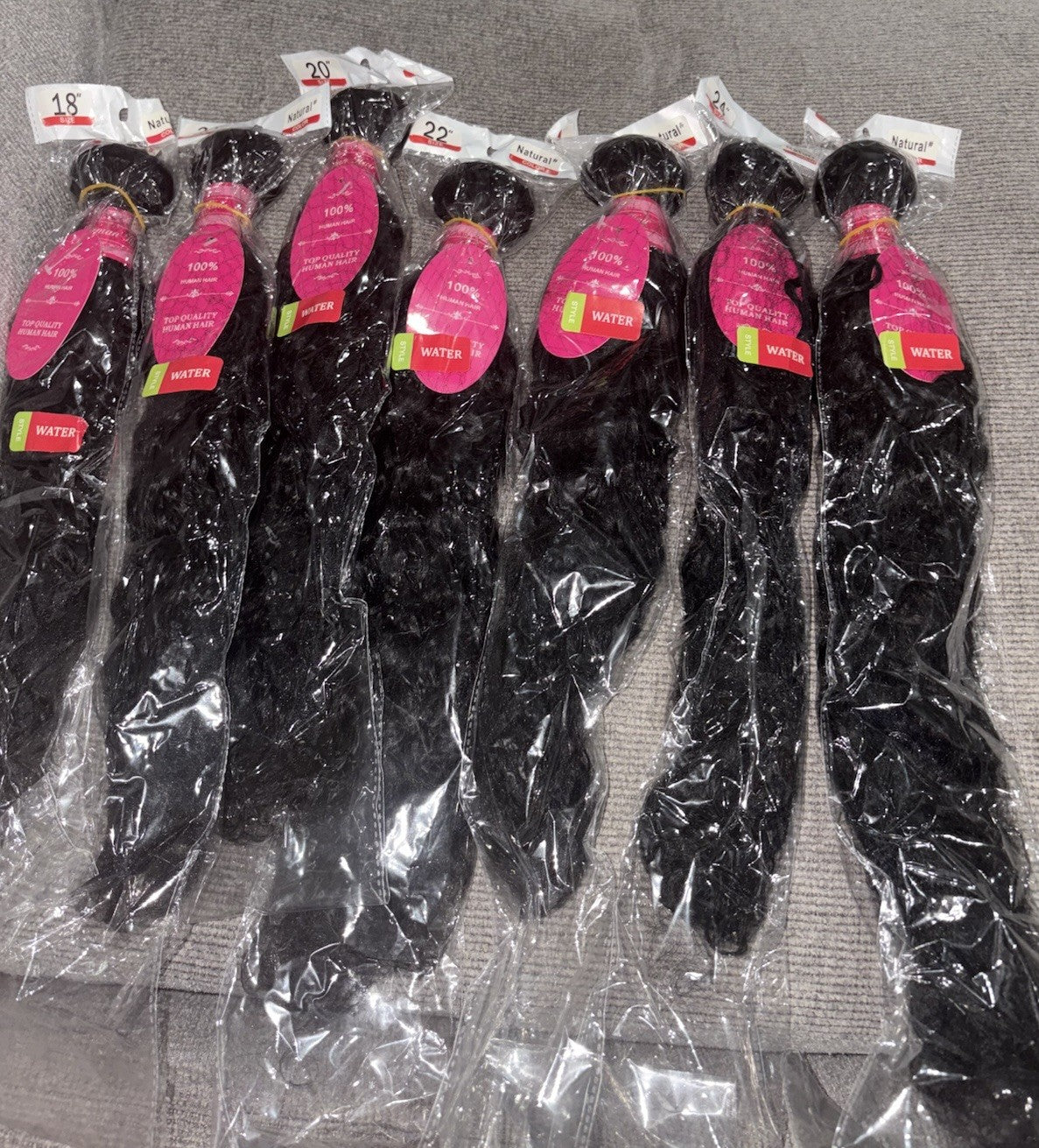 4 Bundles of 100% Water Wave Human Hair Extensions 18”-24” Available