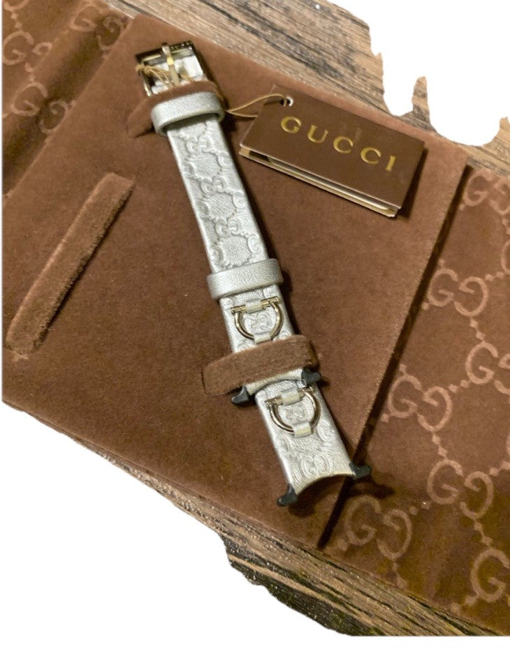 Authenticated Silver Gucci U Play Watch Band & Bezel Kit YFA50021- NWT