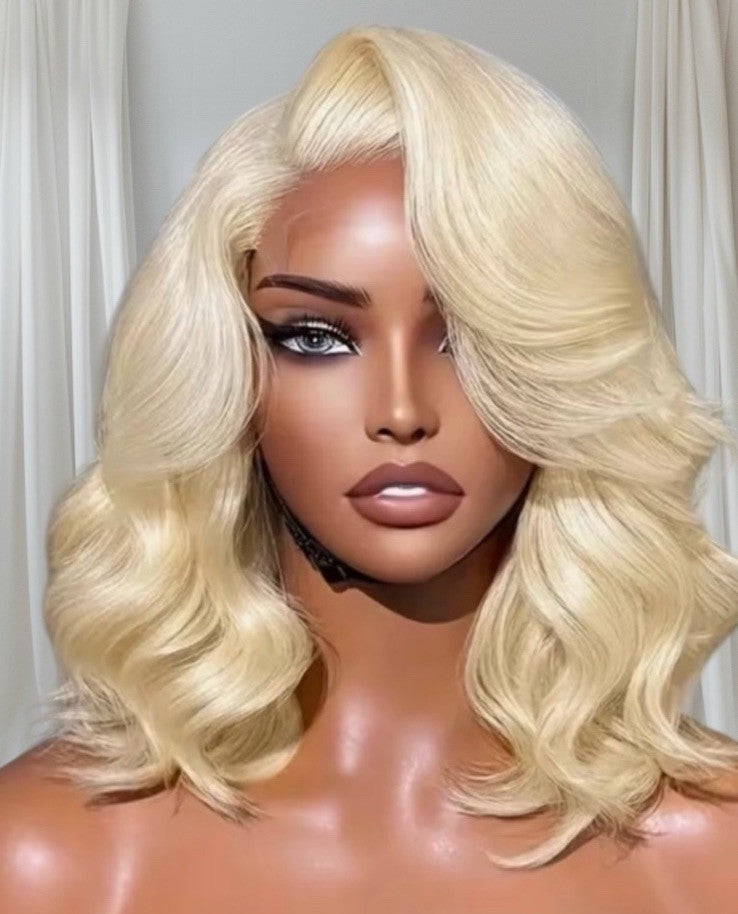 3 Bundles of 100% 613 Blonde Human Hair Extensions Body Wave with Lace Closure