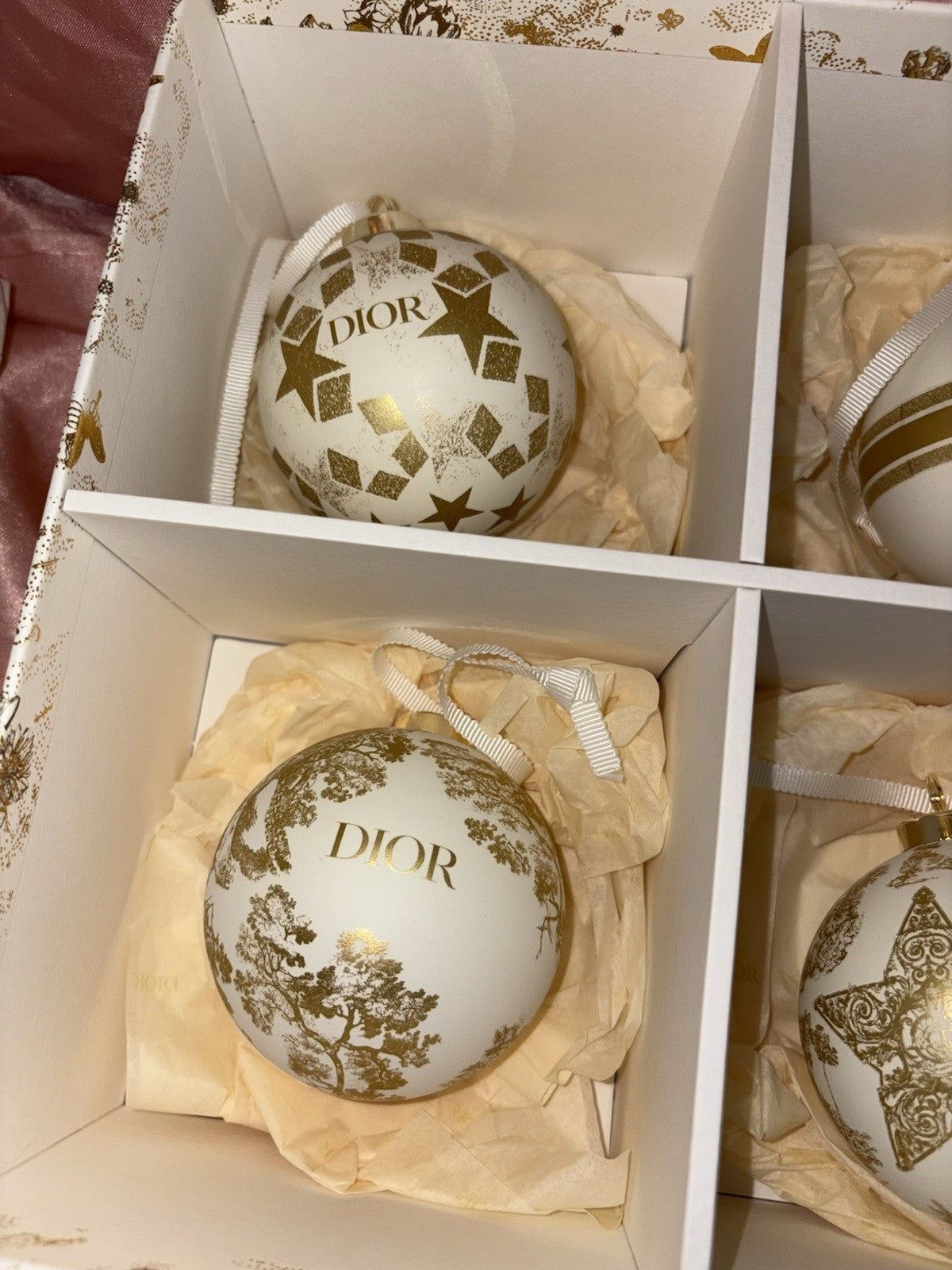 Limited Edition Christian Dior 4 Mythical Star Christmas Ornaments-New In Box