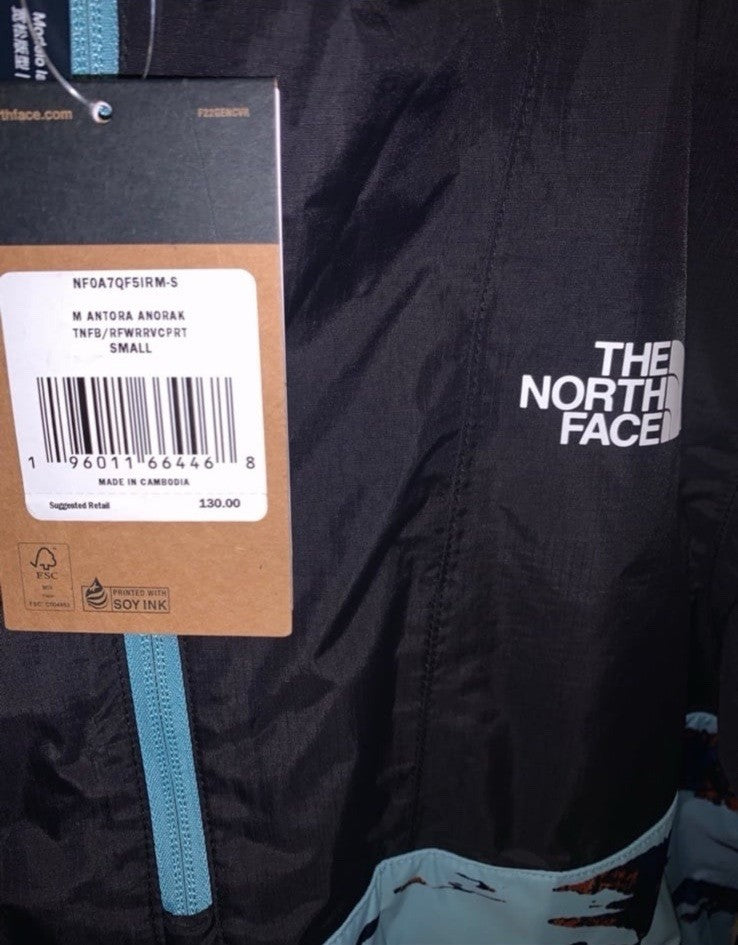 NWT-The North Face Men's Small Blue Antora Anorak Jacket