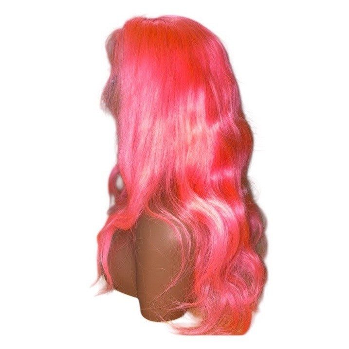 NEW- 22” 150% Density Pink 13x4 Hd Lace Front Human Hair Wig