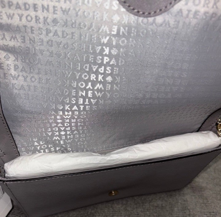 NWT-Kate Spade Tilden Place Alek crossbody bag in Grey (044) WKRU4642