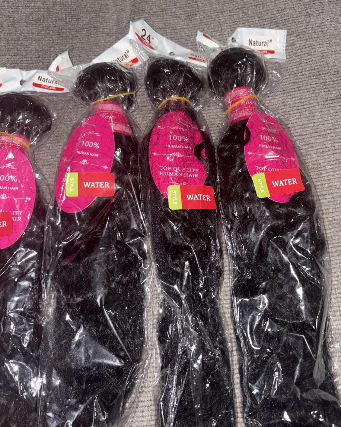 4 Bundles of 100% Water Wave Human Hair Extensions 18”-24” Available