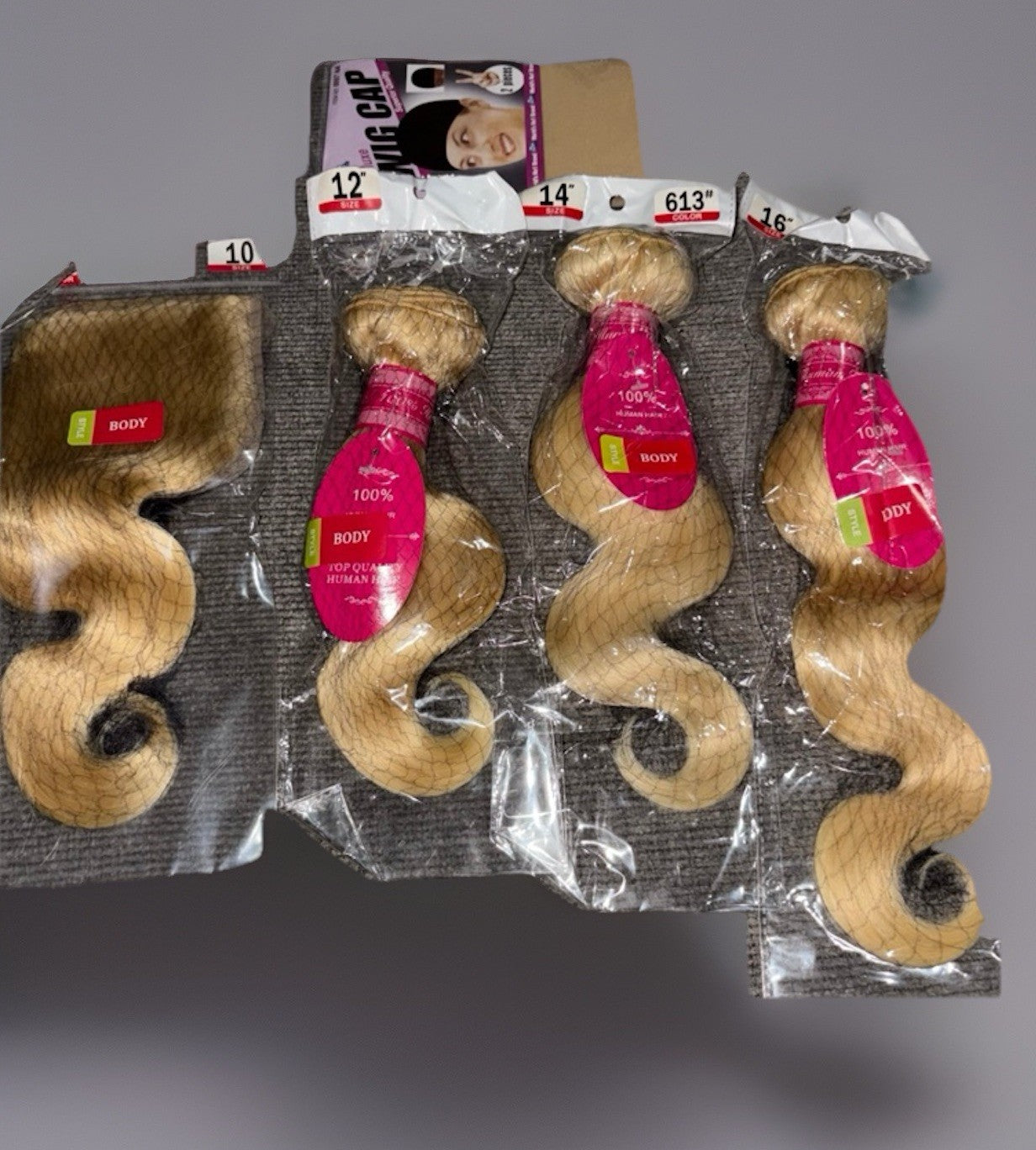 3 Bundles of 100% 613 Blonde Human Hair Extensions Body Wave with Lace Closure