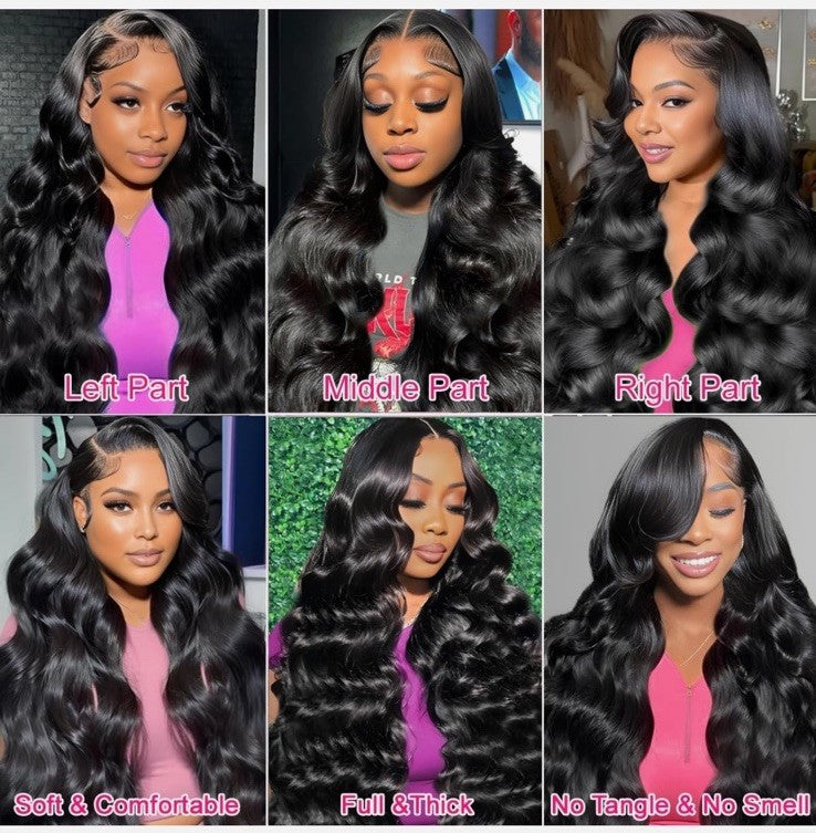 30” 180% Density 13x6 HD Lace Frontal Body Wave Human Hair Wig
