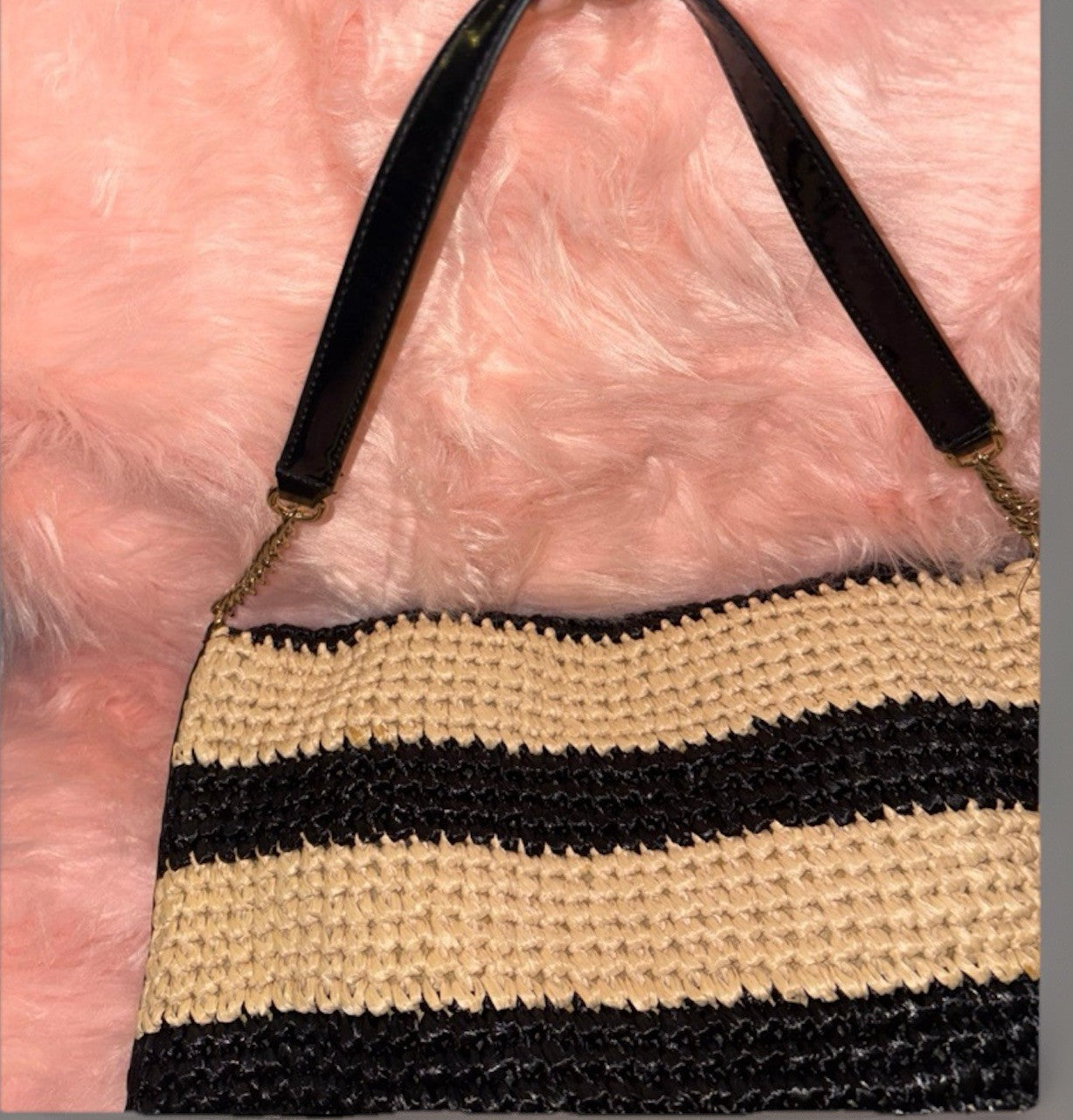 NEW WITH TAG- Kate Spade Tasha Brighton Pier Striped Woven Straw Bag WKRU1562