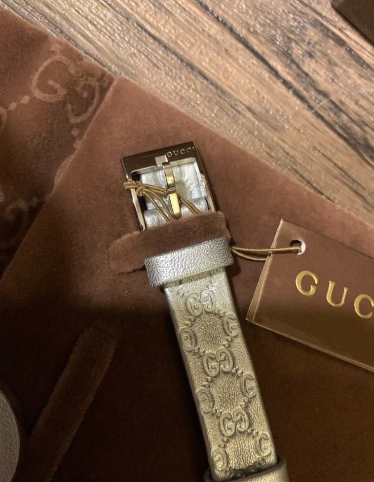 Authenticated Silver Gucci U Play Watch Band & Bezel Kit YFA50021- NWT